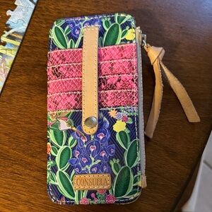 Consuela Floral Pink and Green Wristlet Wallet